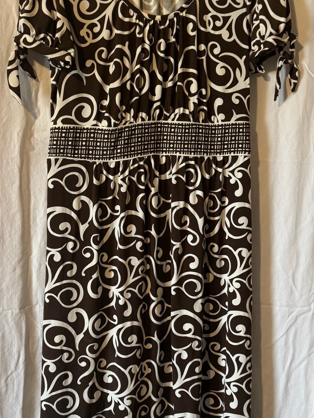 Merona Brown & White Swirl Print Dress – XXL